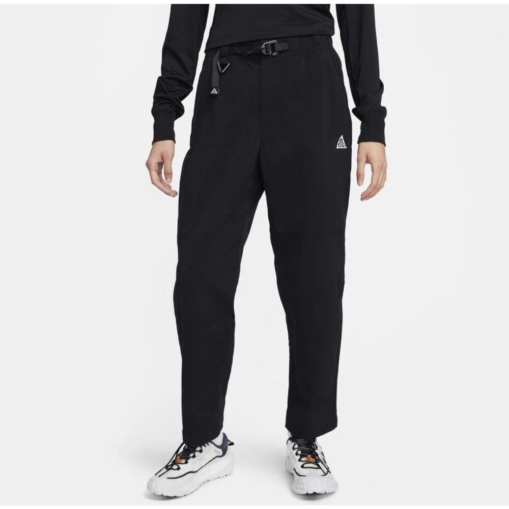Womens Size L Nike ACG UV Hiking Pants Black Belted Mid-Rise Straight FQ3058-010